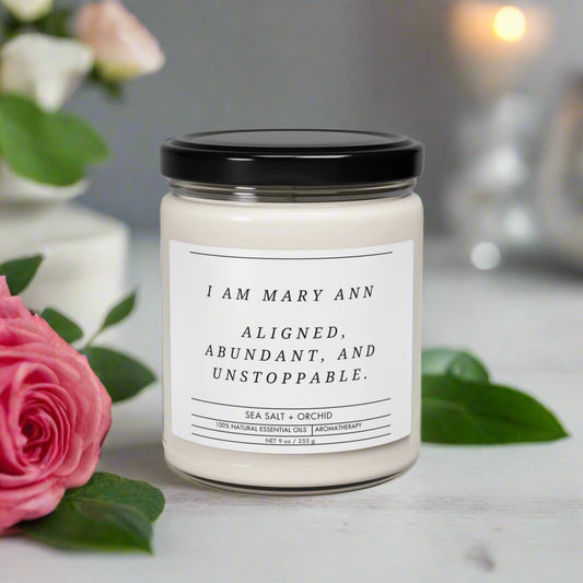 Custom Soy Candle | Personalized Manifestation Candle | Spiritual Home Decor Gift