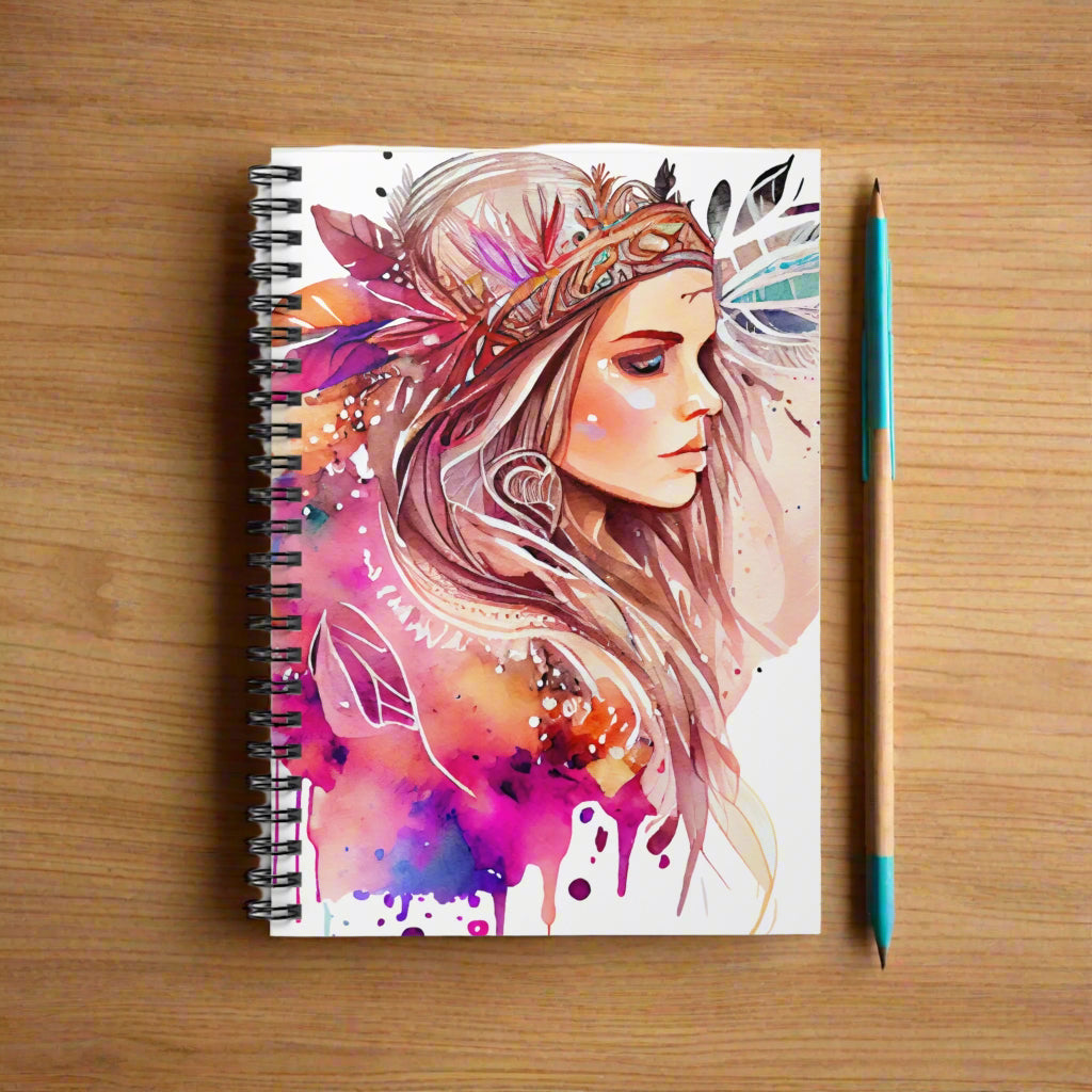 Boho Spiral Notebook | Bohemian Journal | Manifestation Gratitude Writing Pad