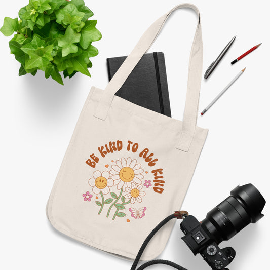 Be Kind Tote Bag | Organic Cotton Eco-Friendly Shopper | Spiritual Boho Bag