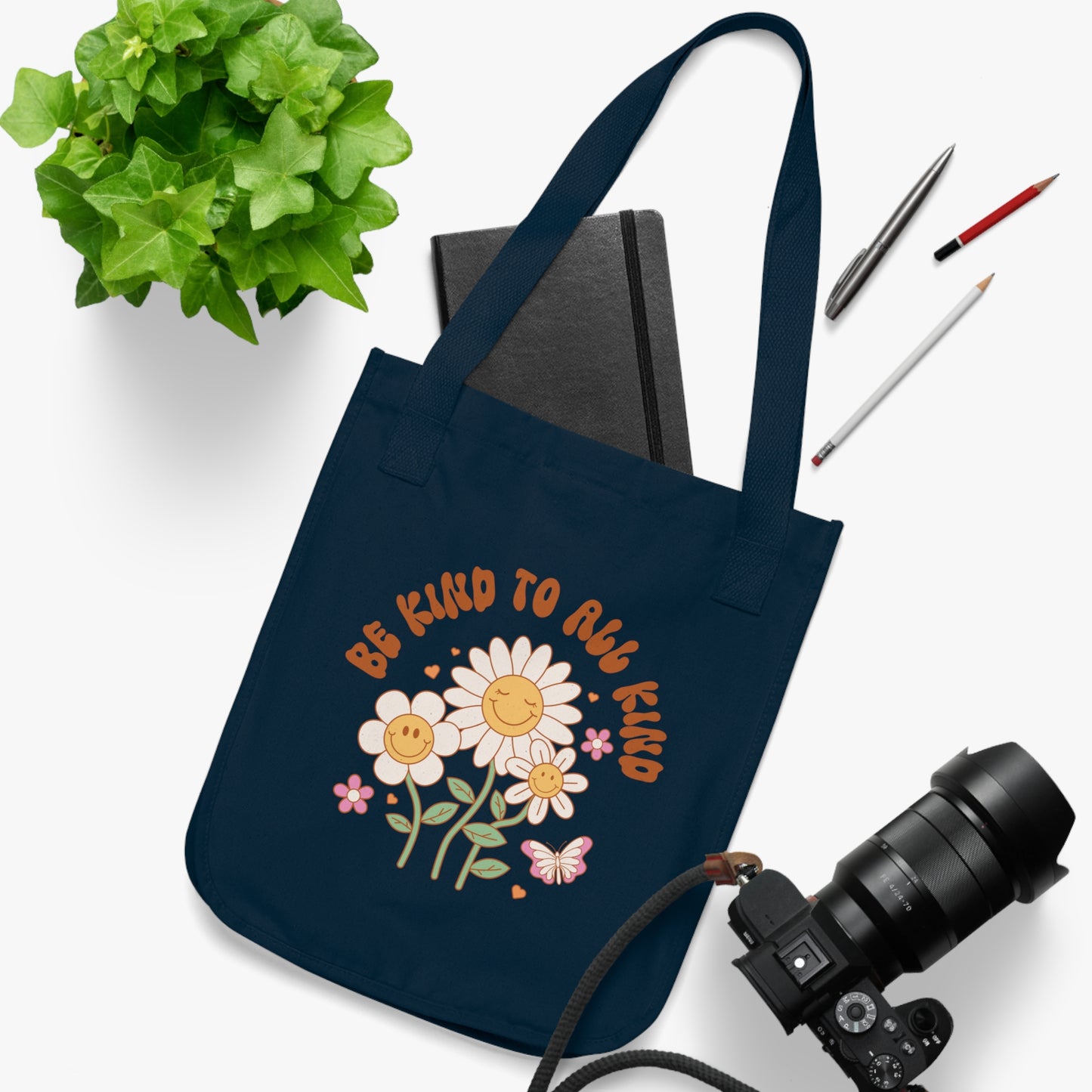 Be Kind Tote Bag | Organic Cotton Eco-Friendly Shopper | Spiritual Boho Bag