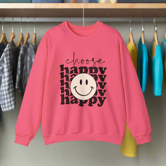 Positive Sweatshirt | Choose Happy Affirmation Pullover | Spiritual Manifestation Clothing