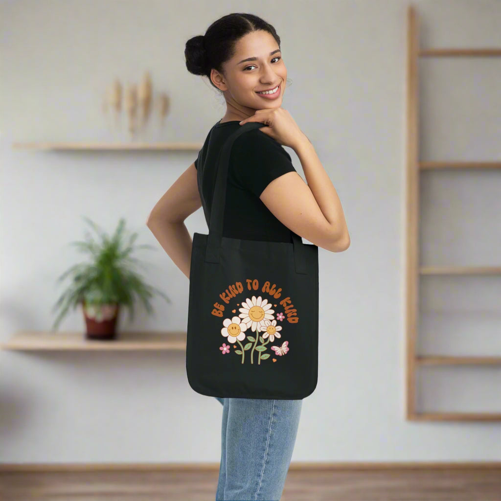 Be Kind Tote Bag | Organic Cotton Eco-Friendly Shopper | Spiritual Boho Bag