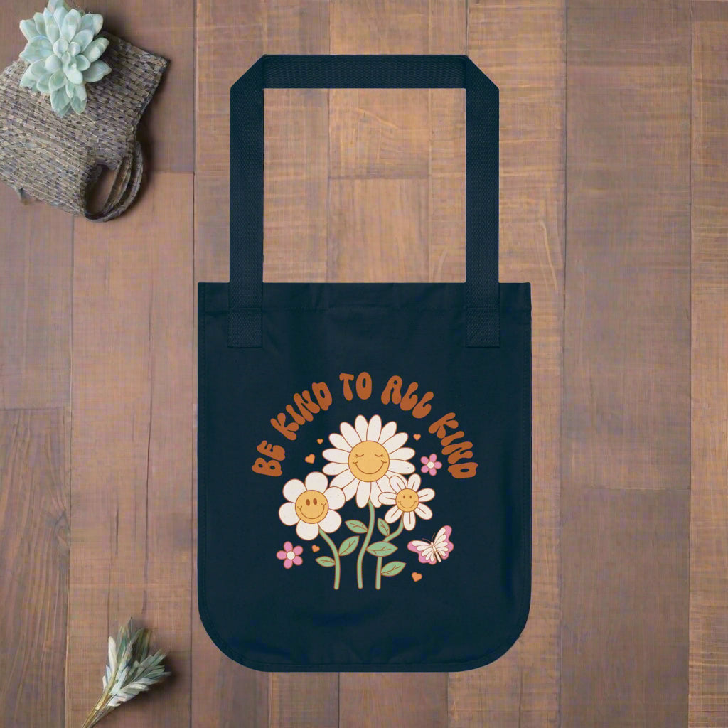 Be Kind Tote Bag | Organic Cotton Eco-Friendly Shopper | Spiritual Boho Bag