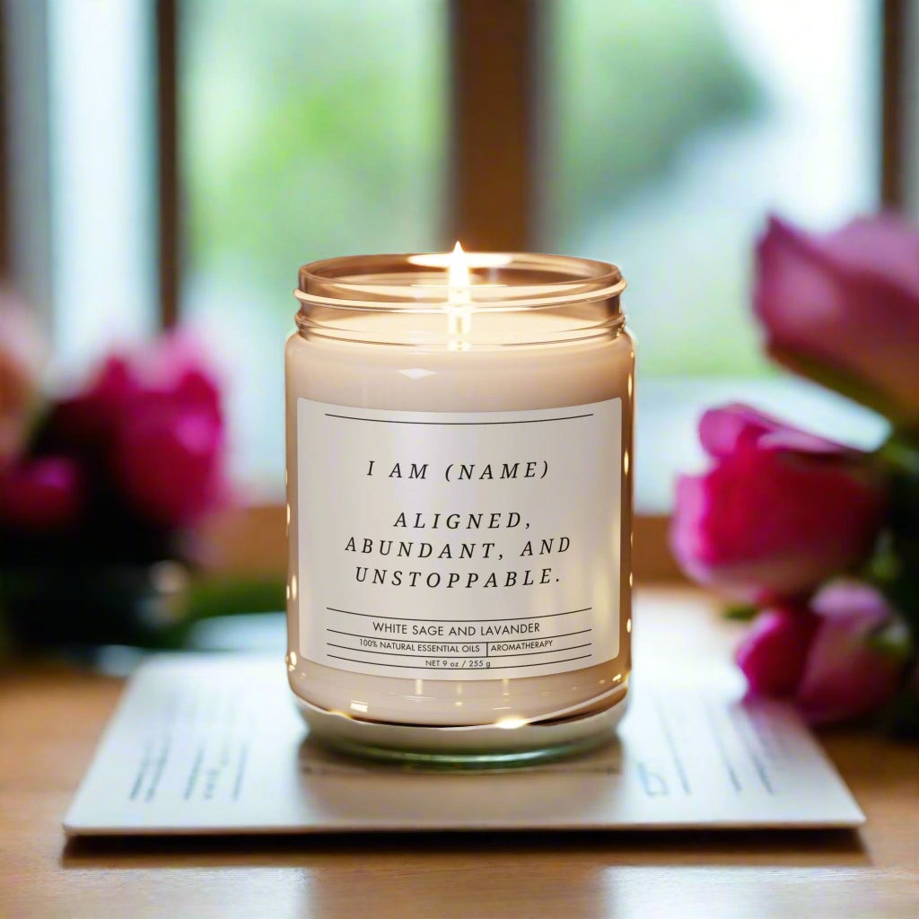 Custom Soy Candle | Personalized Manifestation Candle | Spiritual Home Decor Gift