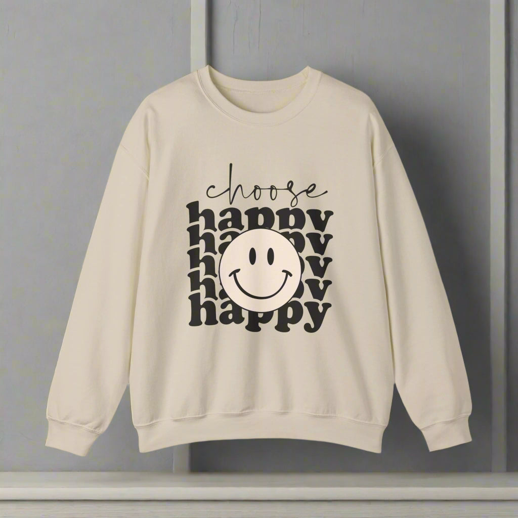 Positive Sweatshirt | Choose Happy Affirmation Pullover | Spiritual Manifestation Clothing