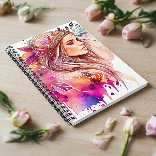 Boho Spiral Notebook | Bohemian Journal | Manifestation Gratitude Writing Pad