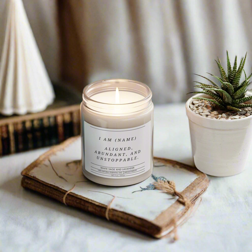 Custom Soy Candle | Personalized Manifestation Candle | Spiritual Home Decor Gift