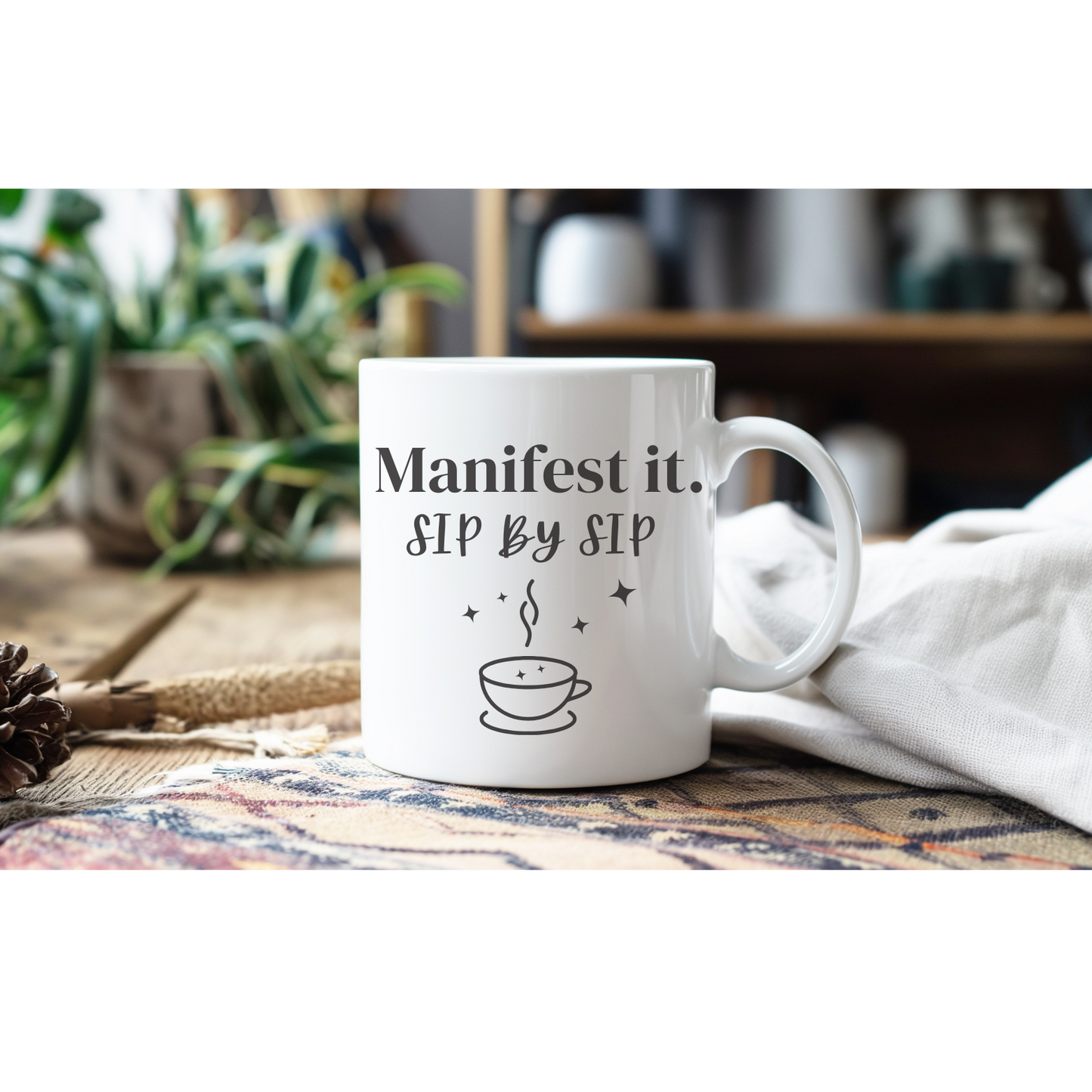 Manifestation Mug | Sip by Sip Coffee Cup | Law of Attraction Spiritual Gift