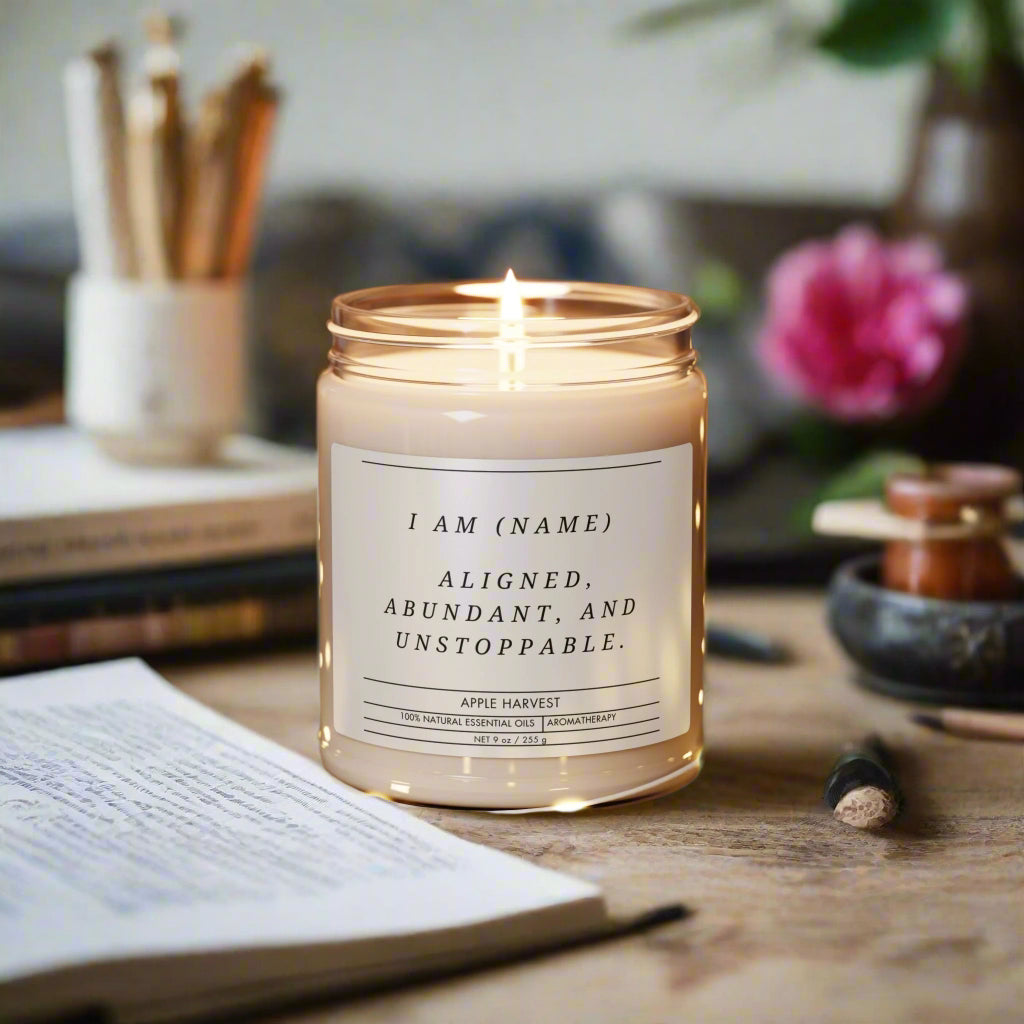 Custom Soy Candle | Personalized Manifestation Candle | Spiritual Home Decor Gift