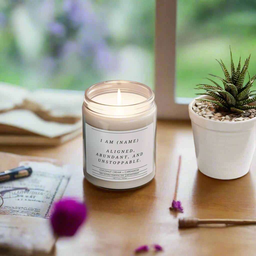 Custom Soy Candle | Personalized Manifestation Candle | Spiritual Home Decor Gift