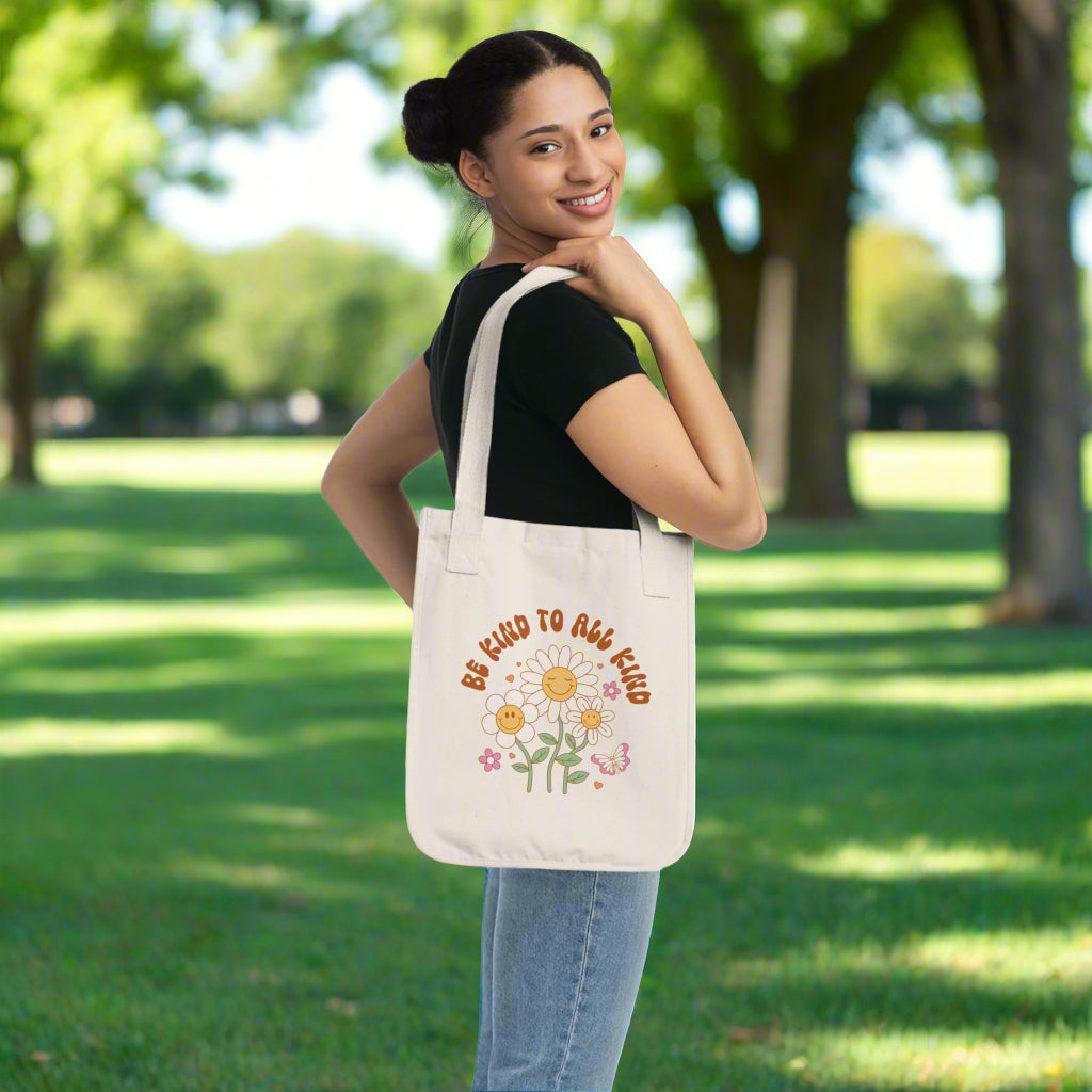 Be Kind Tote Bag | Organic Cotton Eco-Friendly Shopper | Spiritual Boho Bag