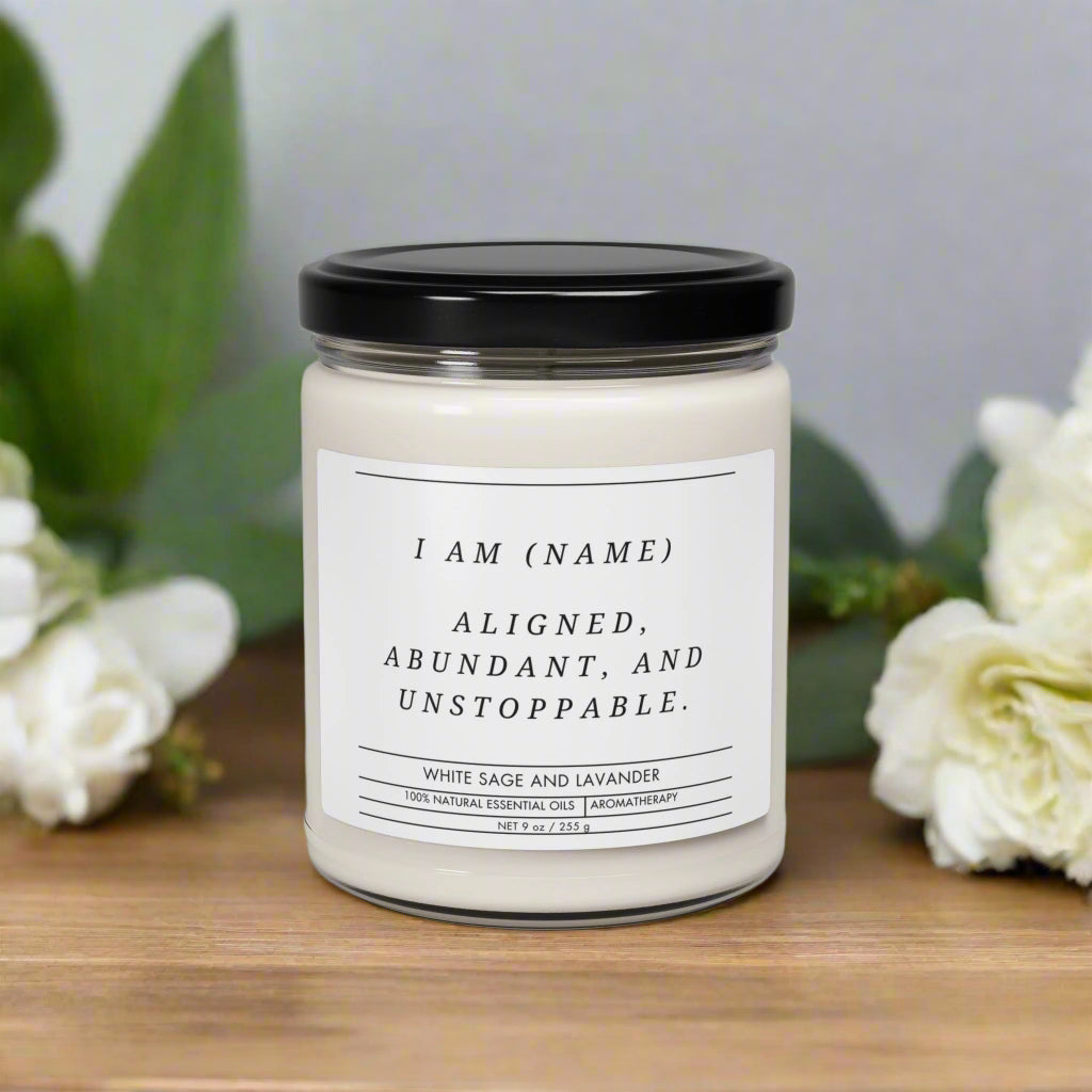 Custom Soy Candle | Personalized Manifestation Candle | Spiritual Home Decor Gift
