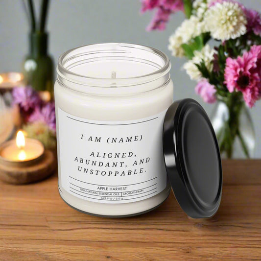 Custom Soy Candle | Personalized Manifestation Candle | Spiritual Home Decor Gift