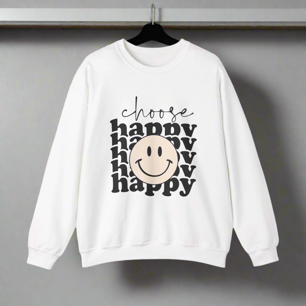 Positive Sweatshirt | Choose Happy Affirmation Pullover | Spiritual Manifestation Clothing