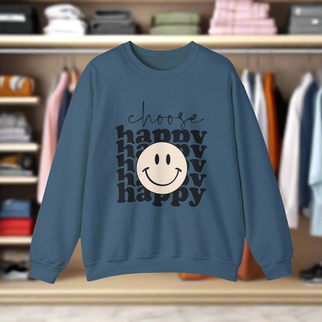 Positive Sweatshirt | Choose Happy Affirmation Pullover | Spiritual Manifestation Clothing