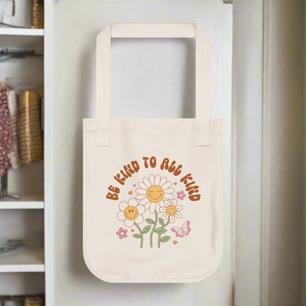 Be Kind Tote Bag | Organic Cotton Eco-Friendly Shopper | Spiritual Boho Bag