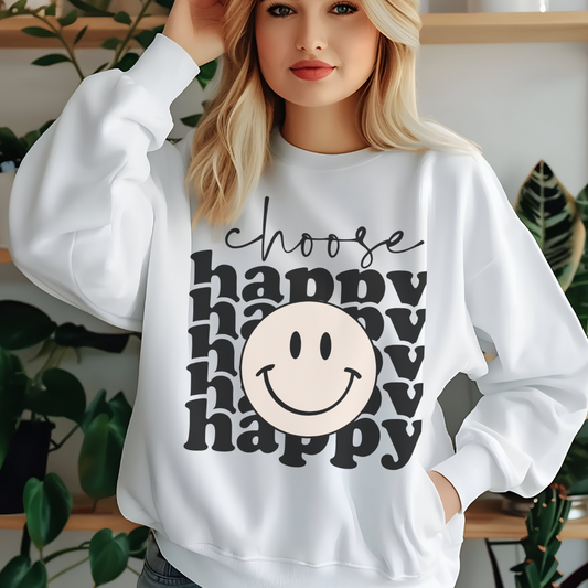 Positive Sweatshirt | Choose Happy Affirmation Pullover | Spiritual Manifestation Clothing