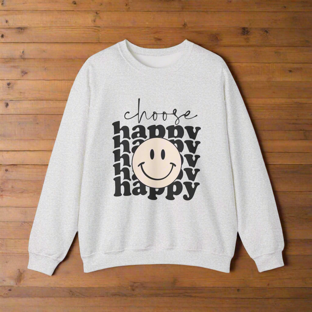 Positive Sweatshirt | Choose Happy Affirmation Pullover | Spiritual Manifestation Clothing